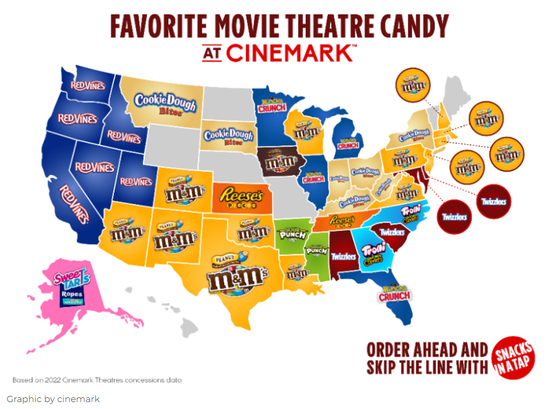 Cinemark Finds Each States Favorite Candy